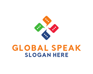 Translation - Chat Bubble Messaging Community logo design