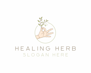 Herb Plant Hand logo design