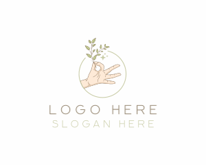 Arborist - Herb Plant Hand logo design