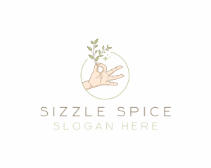 Herb Plant Hand logo design