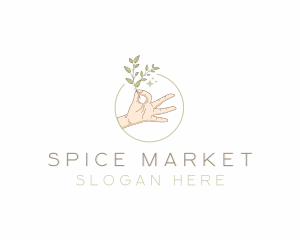 Herb Plant Hand logo design