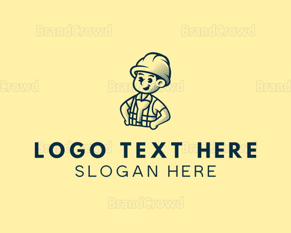 Retro Hard Hat Electrician Logo