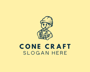 Retro Hard Hat Electrician logo design