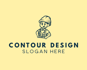 Retro Hard Hat Electrician logo design