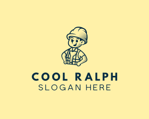 Retro Hard Hat Electrician logo design