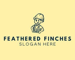 Retro Hard Hat Electrician logo design