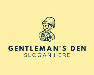 Retro Hard Hat Electrician logo design