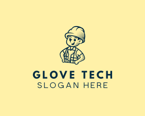 Retro Hard Hat Electrician logo design