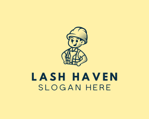 Retro Hard Hat Electrician logo design