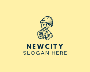 Retro Hard Hat Electrician logo design