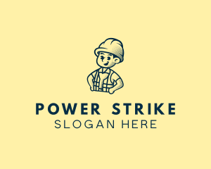 Retro Hard Hat Electrician logo design