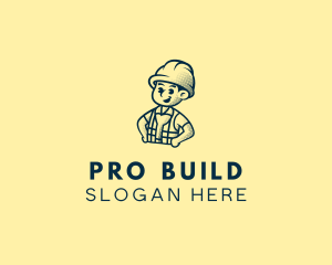 Retro Hard Hat Electrician logo design