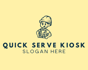 Retro Hard Hat Electrician logo design