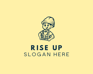 Retro Hard Hat Electrician logo design