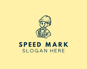 Retro Hard Hat Electrician logo design