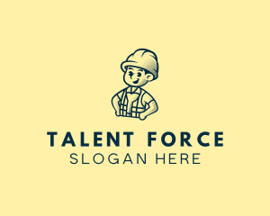 Workforce - Retro Hard Hat Electrician logo design