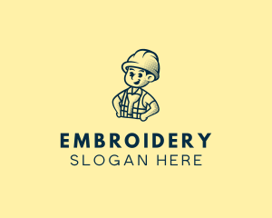 Retro Hard Hat Electrician logo design