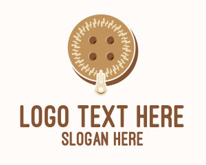 Wood - Brown Zipped Button logo design