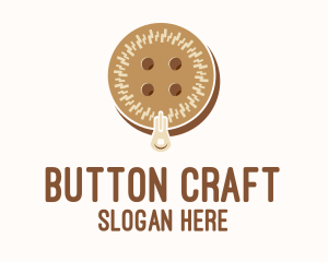 Brown Zipped Button logo design