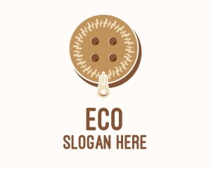 Fabric - Brown Zipped Button logo design