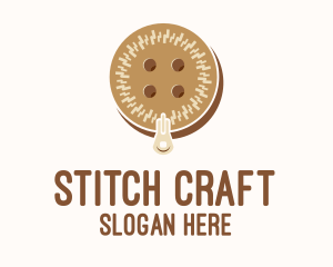 Brown Zipped Button logo design