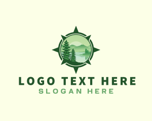 South - Compass Lake Tree Scenery logo design