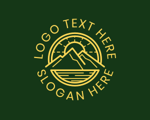 Sun - Mountain Ridge Valley logo design