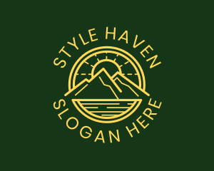 Skiing - Mountain Ridge Valley logo design