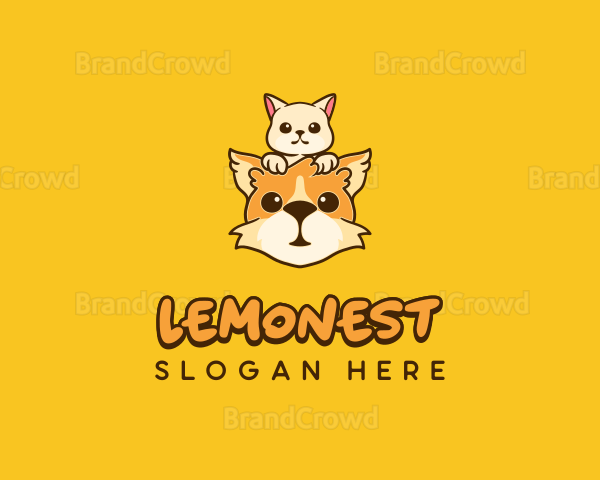 Cute Corgi Kitten Logo