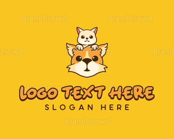 Cute Corgi Kitten Logo