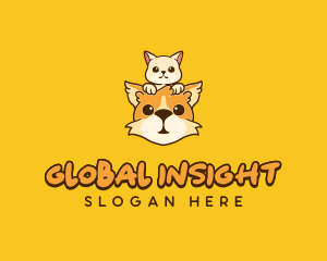 Cute Corgi Kitten Logo