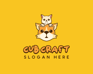 Cub - Cute Corgi Kitten logo design