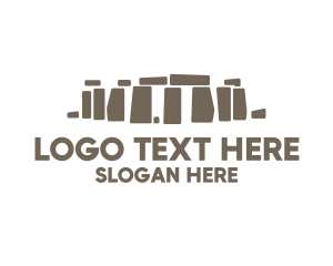 Europe - Brown Stonehenge Landmark logo design