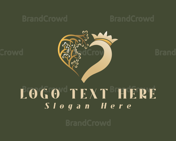 Heart Leaf Crown Logo