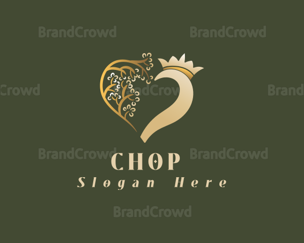 Heart Leaf Crown Logo