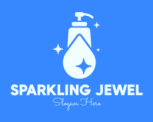 Blue Sparkling Clean Liquid Soap logo design