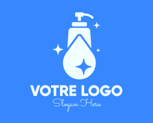 Cleaning - Blue Sparkling Clean Liquid Soap logo design