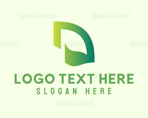 Green Leaf Letter D Logo