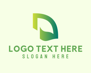 Organic - Green Leaf Letter D logo design