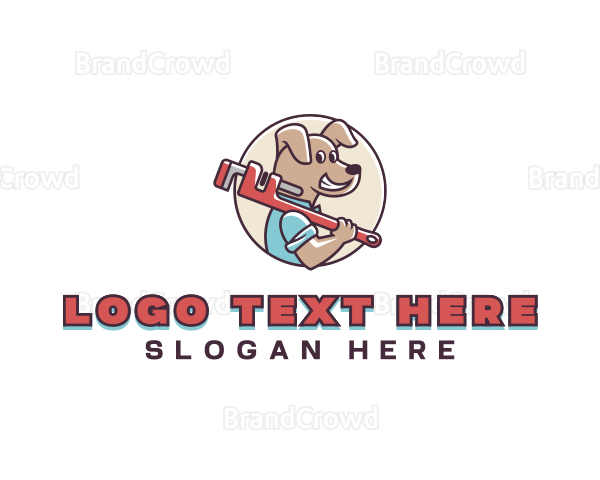 Plumber Dog Wrench Logo