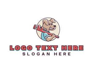 Plumber Dog Wrench logo design