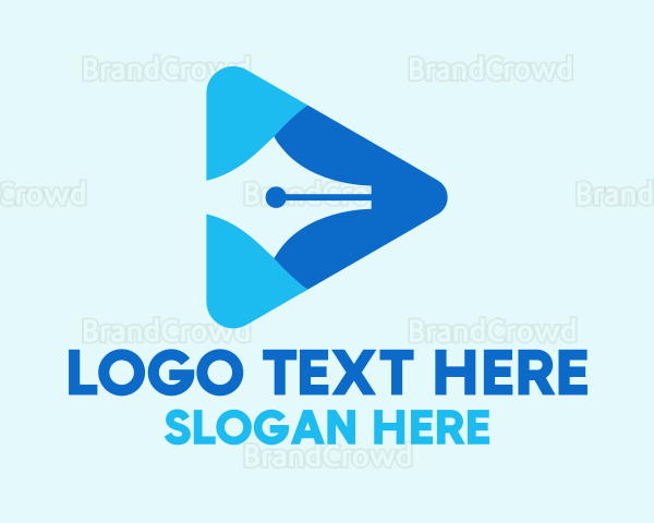 Pen Vlog Writer Play Logo