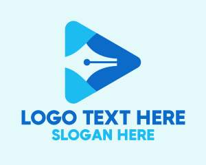 Button - Pen Vlog Writer Play logo design