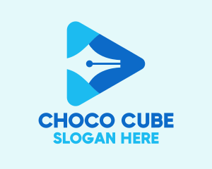 Vlog - Pen Vlog Writer Play logo design