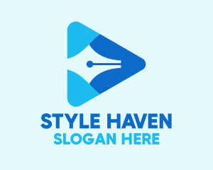 Writer - Pen Vlog Writer Play logo design
