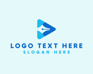 Youtube Vlog - Pen Vlog Writer Play logo design