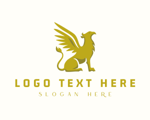 Mythical Creature - Gold Gryphon Creature logo design