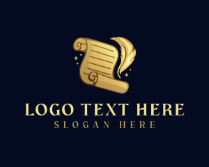 Author - Literature Paper Feather logo design