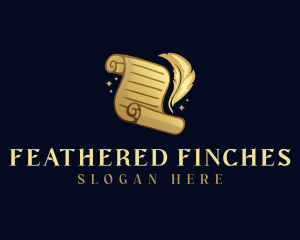 Literature Paper Feather  logo design