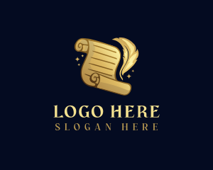 Writer - Literature Paper Feather logo design